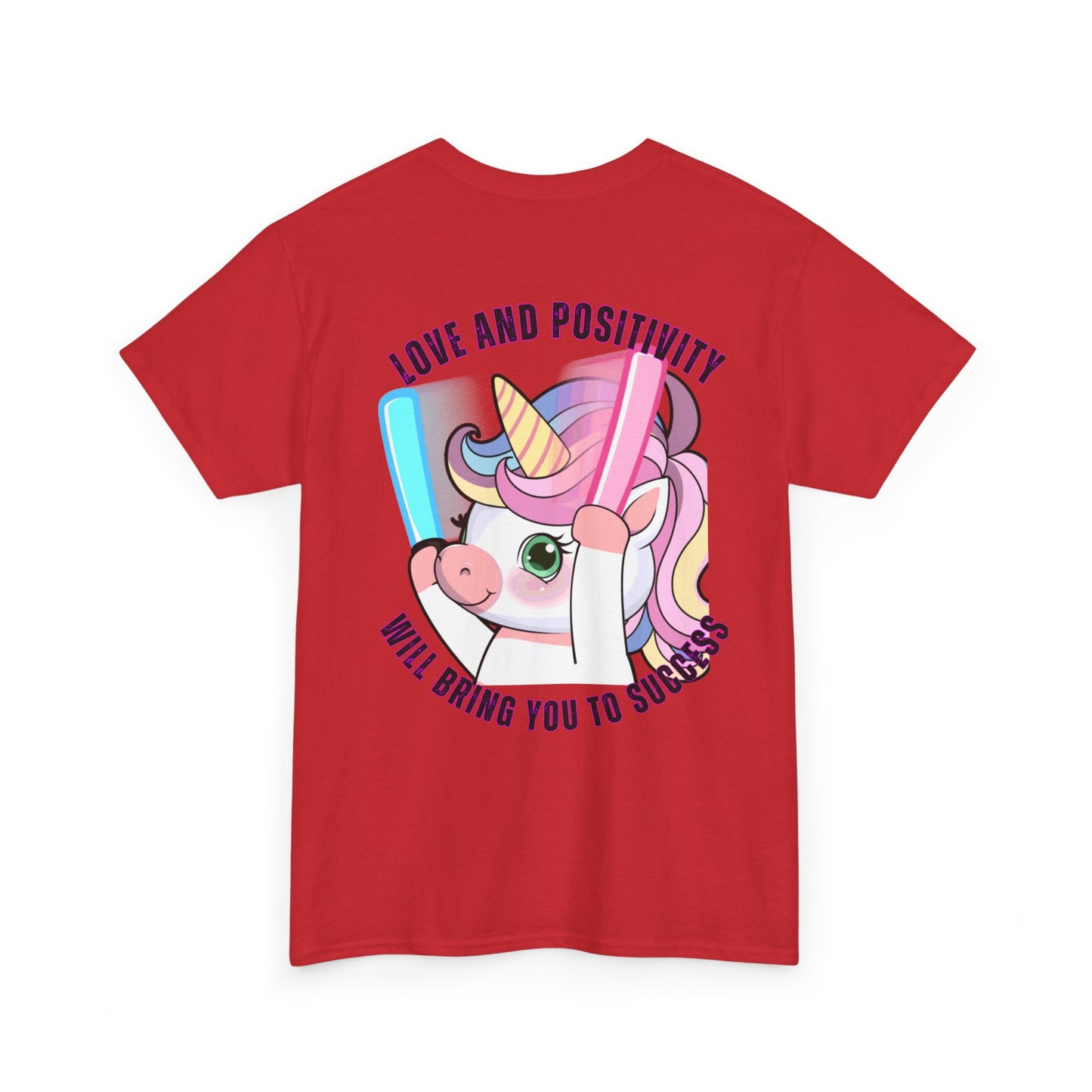 Unisex Heavy Cotton Tee - 'GWA Slots' Fun Unicorn Rave Design, Positive Vibes Tee