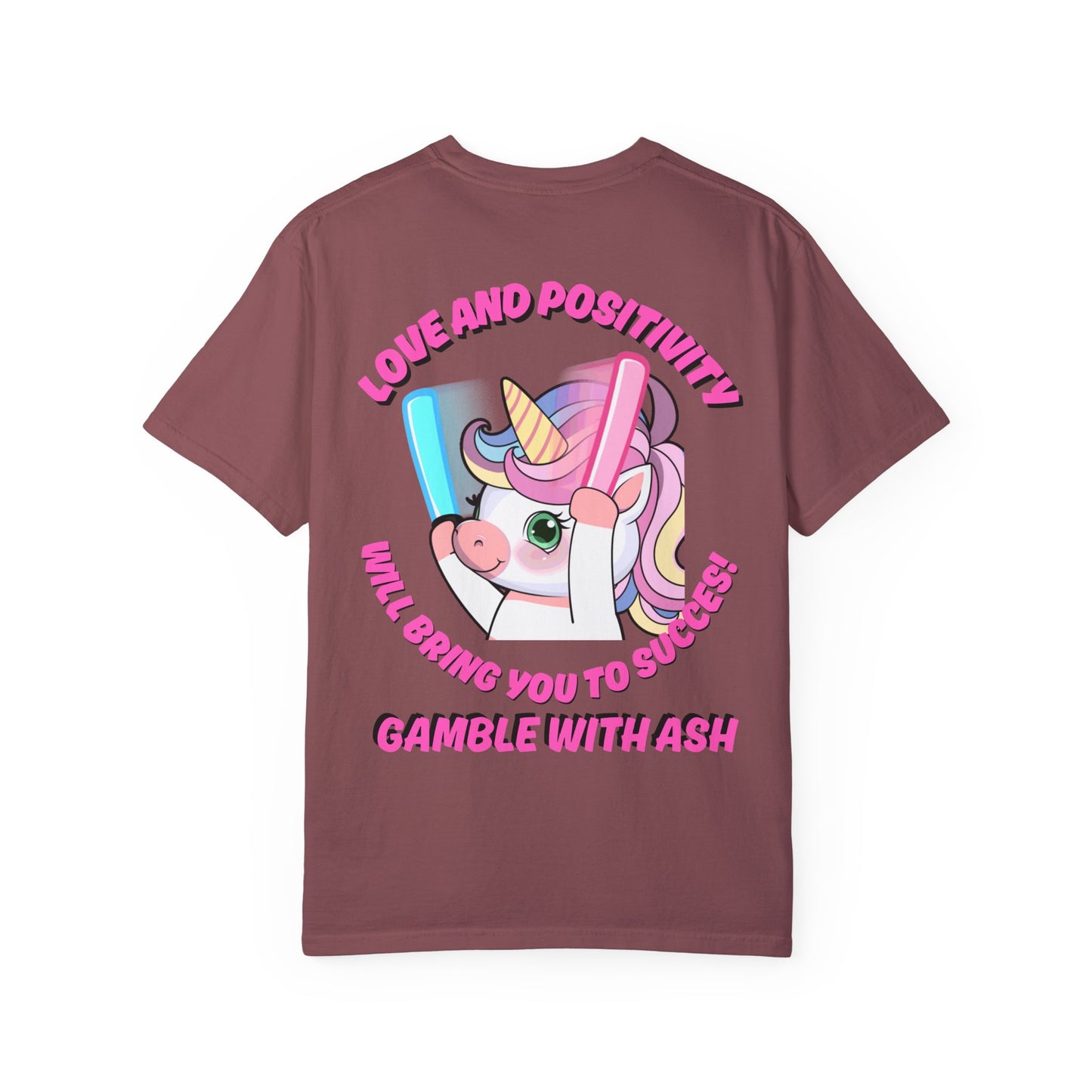 Gamble With Ash Unisex  T-Shirt - Love and Positivity Unicorn  Rave Design