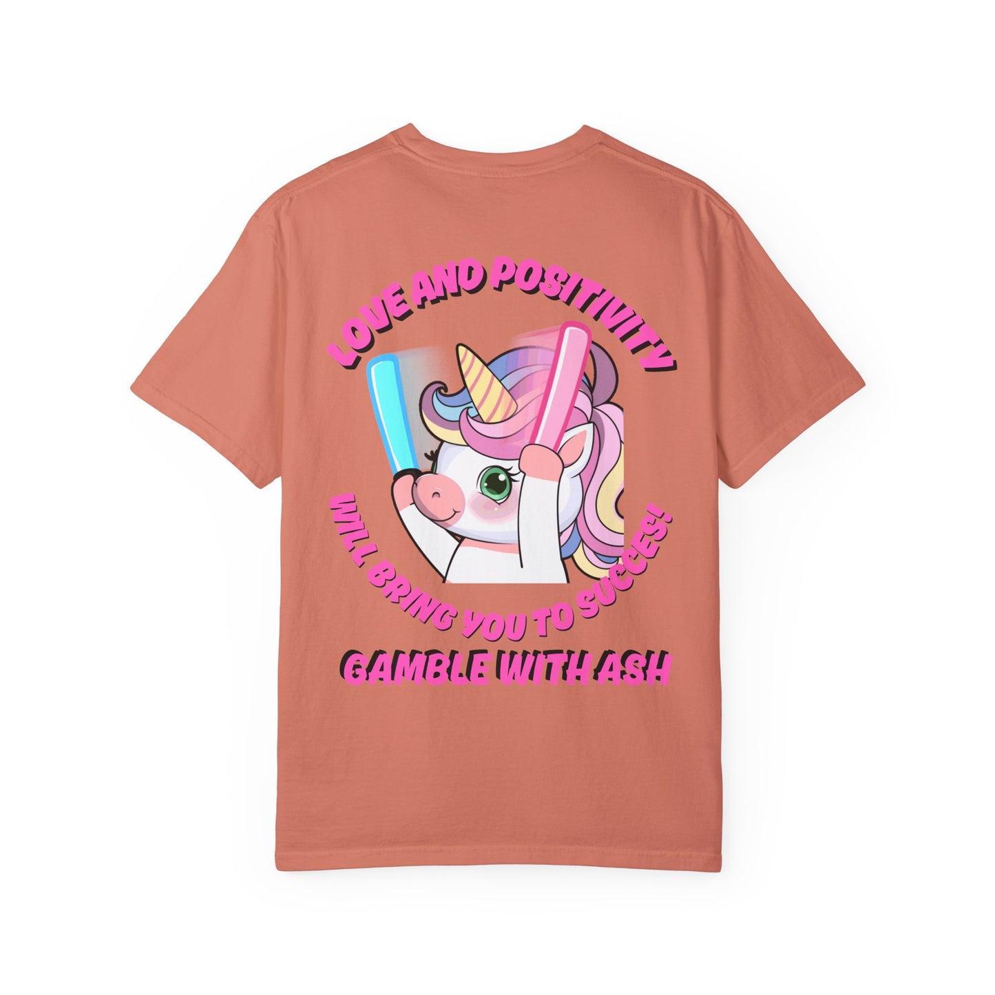 Gamble With Ash Unisex  T-Shirt - Love and Positivity Unicorn  Rave Design