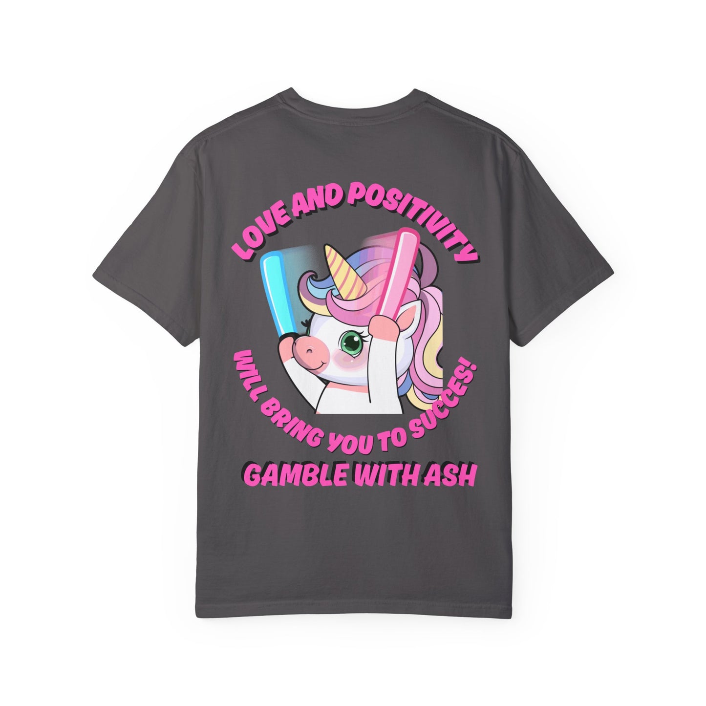 Gamble With Ash Unisex  T-Shirt - Love and Positivity Unicorn  Rave Design