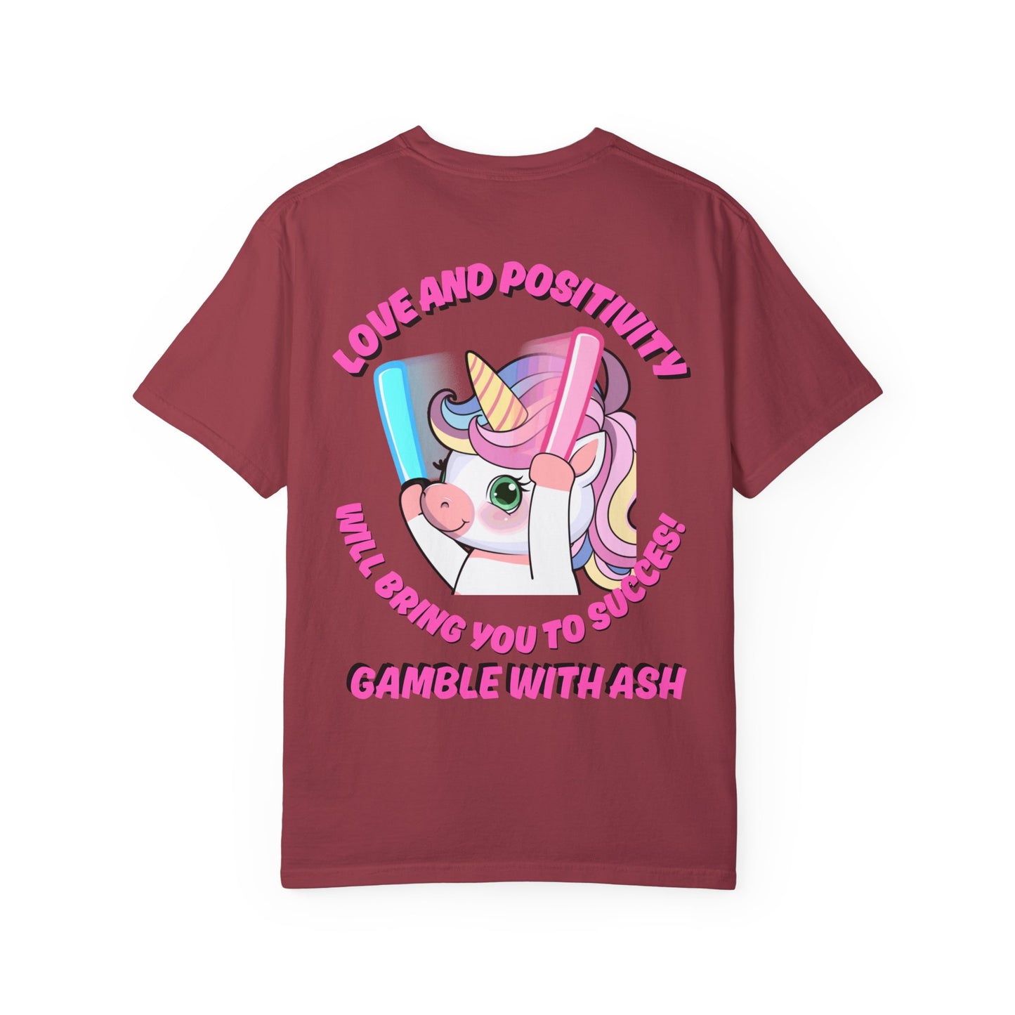 Gamble With Ash Unisex  T-Shirt - Love and Positivity Unicorn  Rave Design