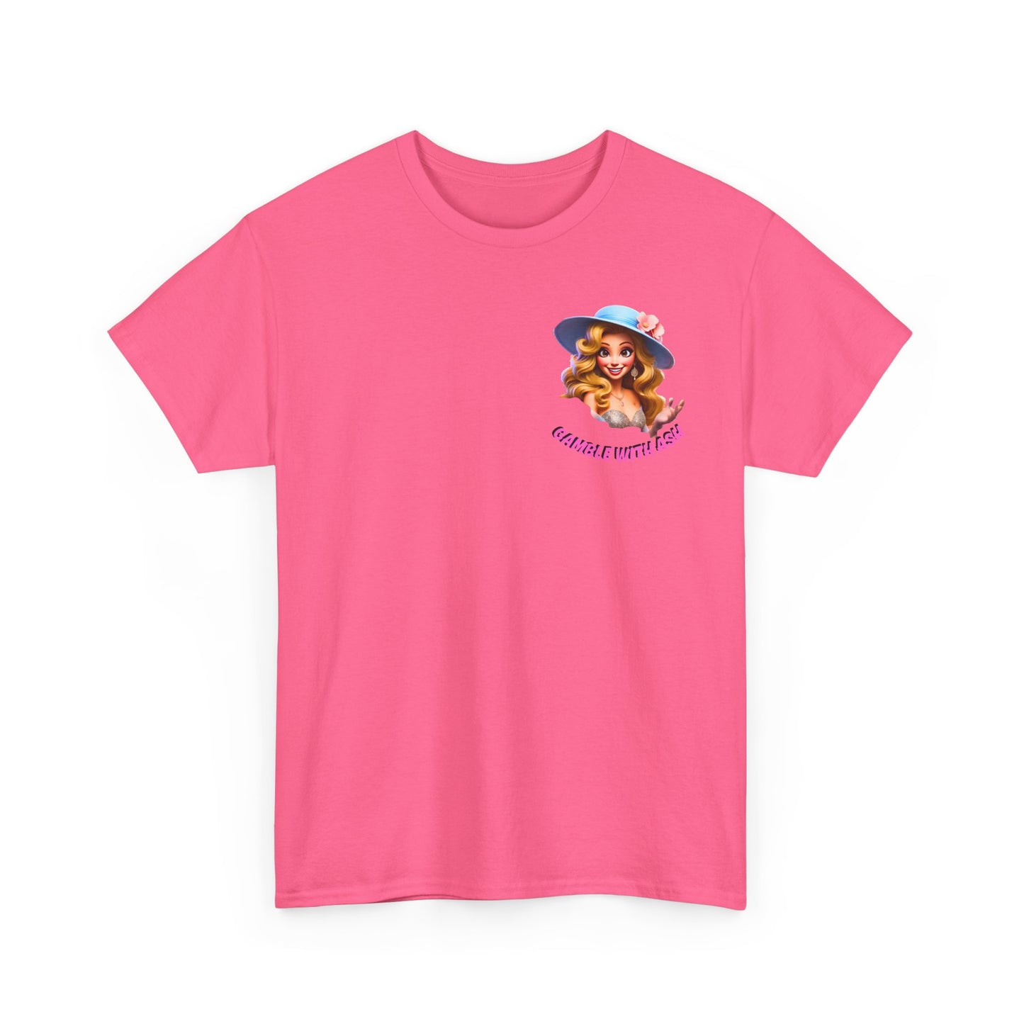 Unisex Heavy Cotton Tee - 'Gamble with Ash' Fun Unicorn "T-Work" Design, Positive Vibes Tee