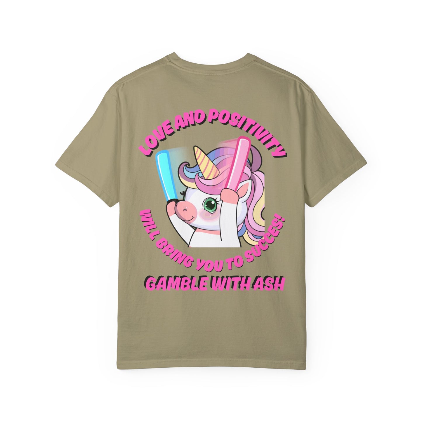 Gamble With Ash Unisex  T-Shirt - Love and Positivity Unicorn  Rave Design