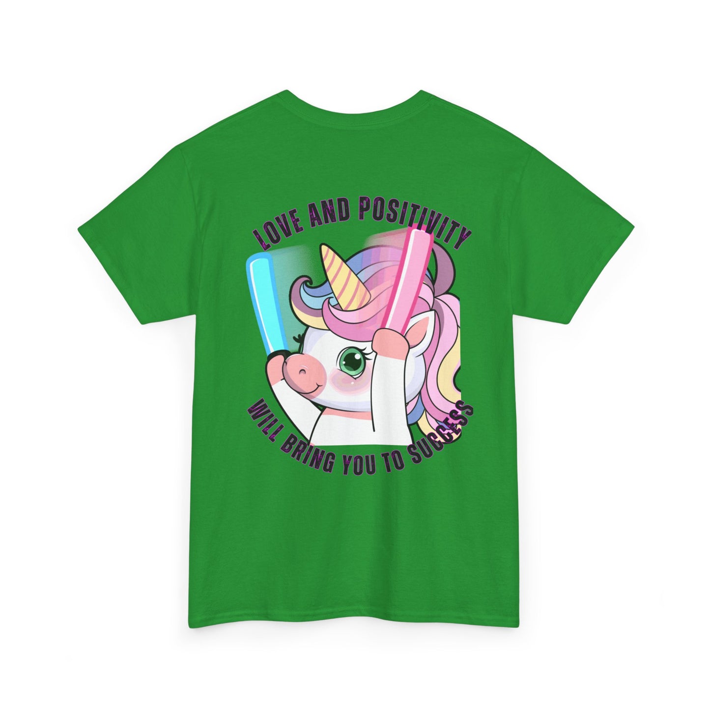 Unisex Heavy Cotton Tee - 'GWA Slots' Fun Unicorn Rave Design, Positive Vibes Tee