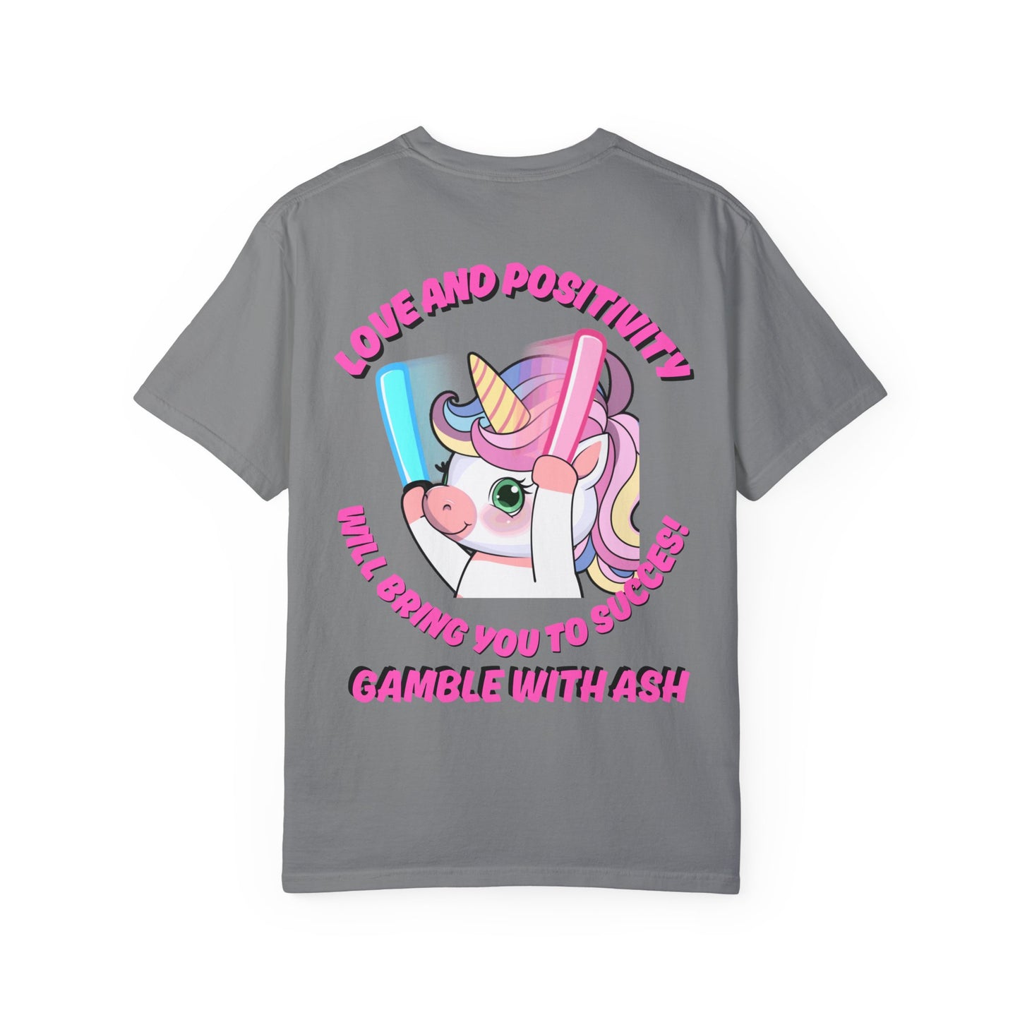Gamble With Ash Unisex  T-Shirt - Love and Positivity Unicorn  Rave Design