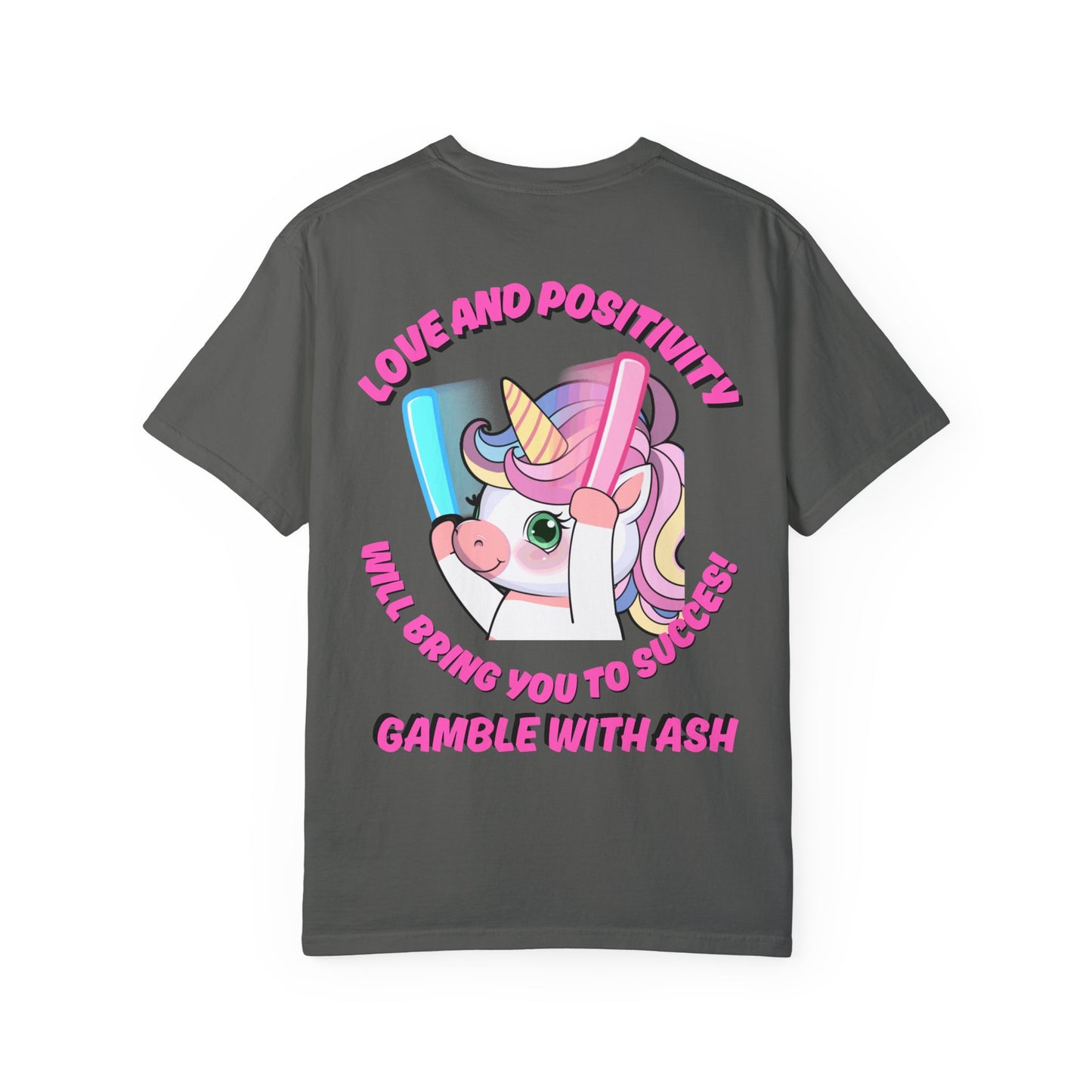 Gamble With Ash Unisex  T-Shirt - Love and Positivity Unicorn  Rave Design
