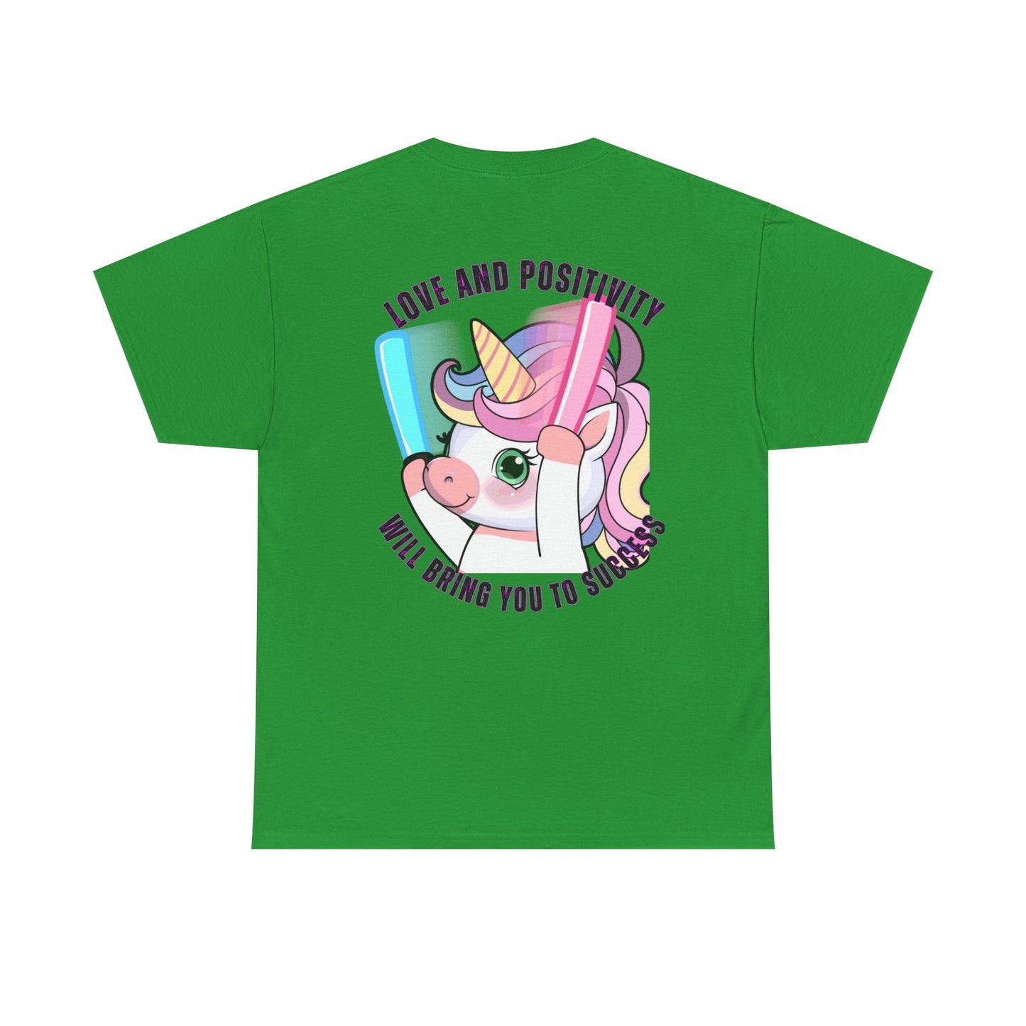 Unisex Heavy Cotton Tee - 'GWA Slots' Fun Unicorn Rave Design, Positive Vibes Tee