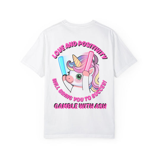Gamble With Ash Unisex  T-Shirt - Love and Positivity Unicorn  Rave Design