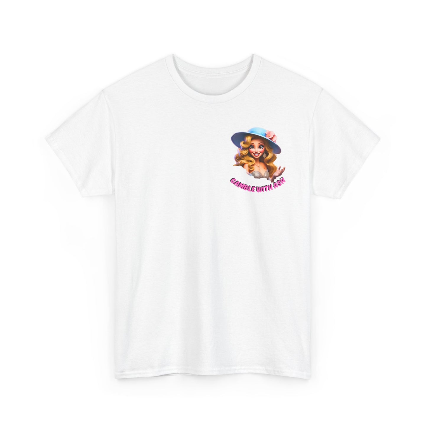 Unisex Heavy Cotton Tee - 'Gamble with Ash' Fun Unicorn "T-Work" Design, Positive Vibes Tee
