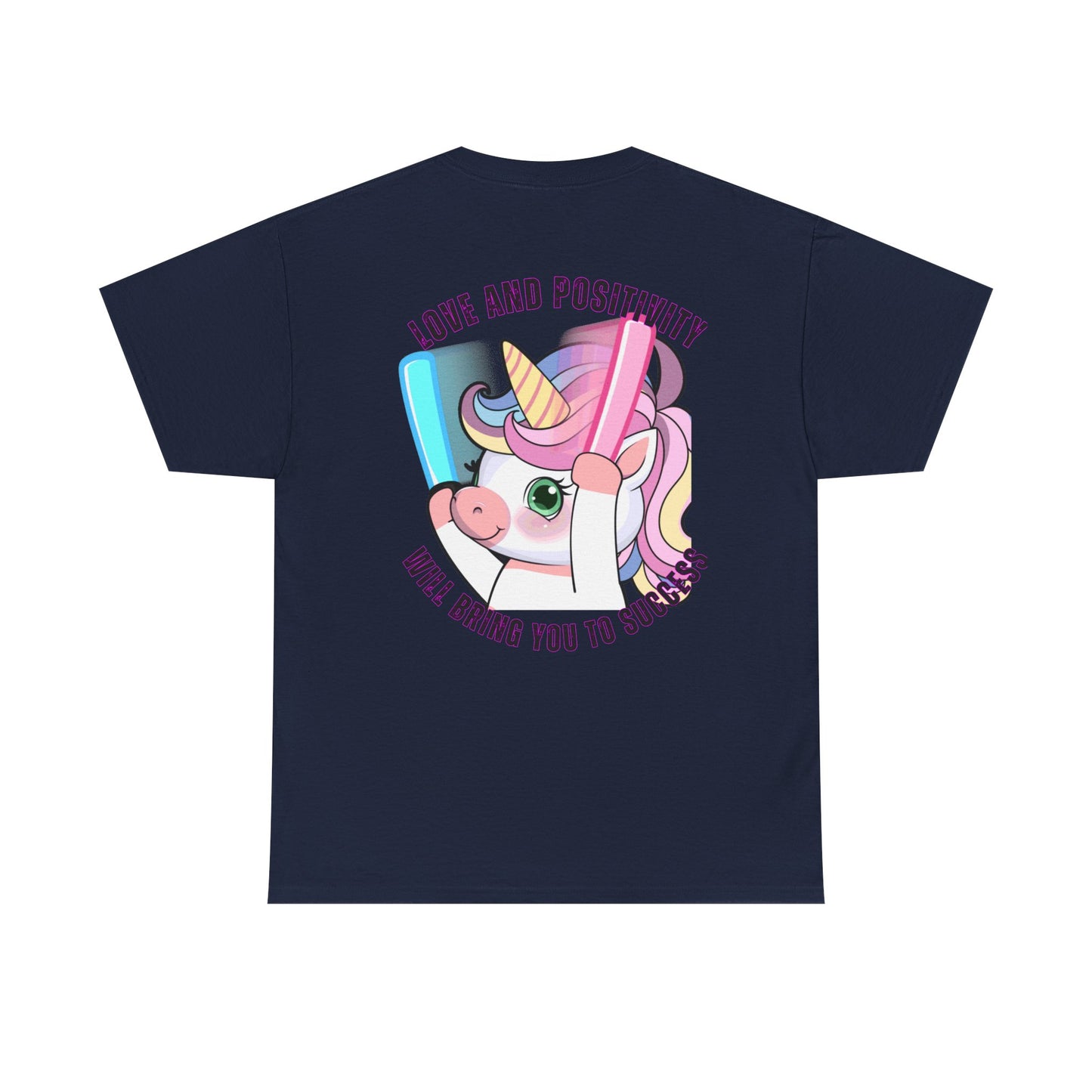 Unisex Heavy Cotton Tee - 'GWA Slots' Fun Unicorn Rave Design, Positive Vibes Tee