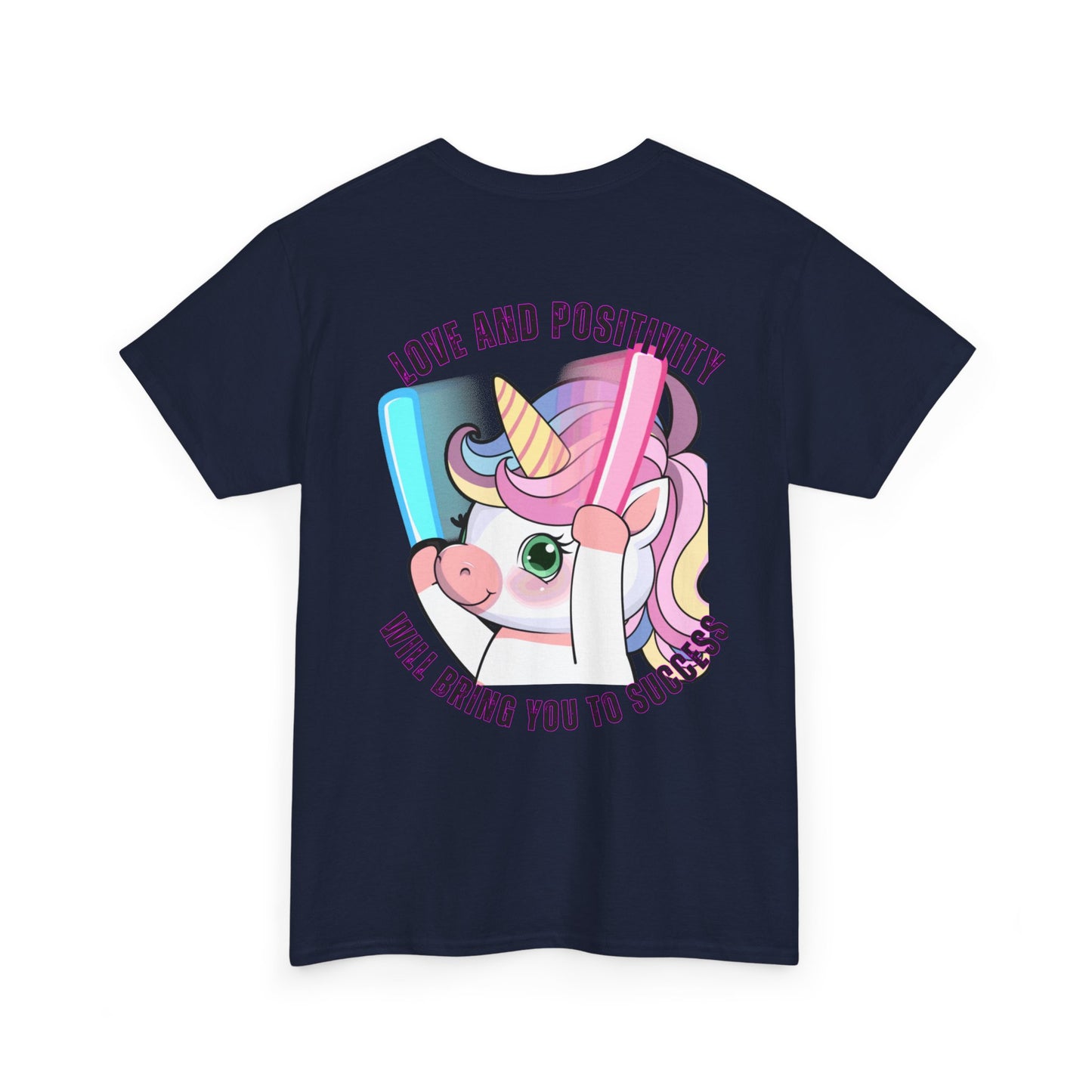 Unisex Heavy Cotton Tee - 'GWA Slots' Fun Unicorn Rave Design, Positive Vibes Tee