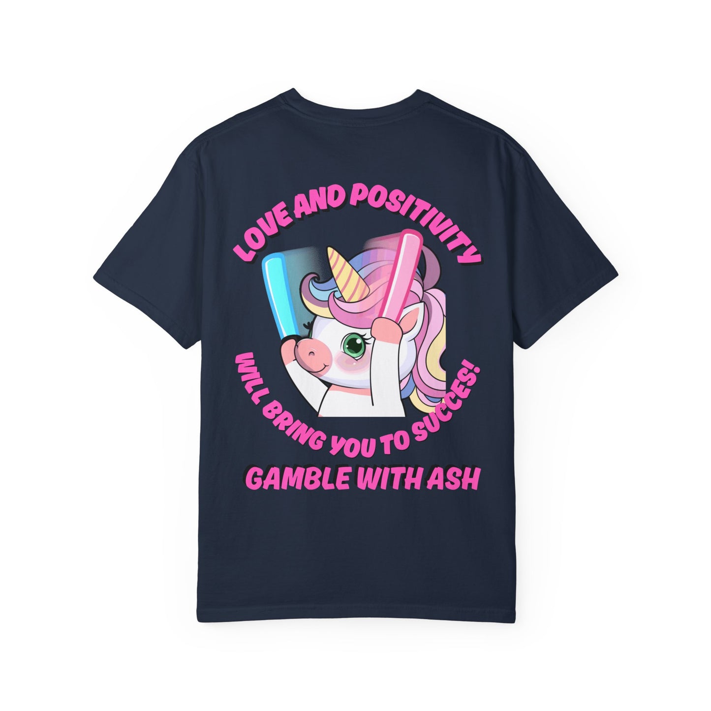 Gamble With Ash Unisex  T-Shirt - Love and Positivity Unicorn  Rave Design