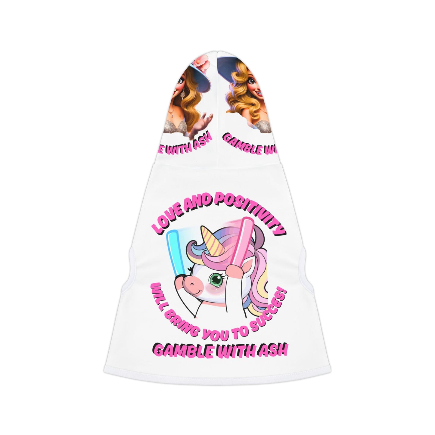 Cute Unicorn Pet Hoodie - Love & Positivity for Pets