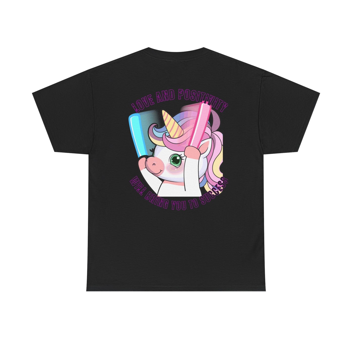 Unisex Heavy Cotton Tee - 'GWA Slots' Fun Unicorn Rave Design, Positive Vibes Tee