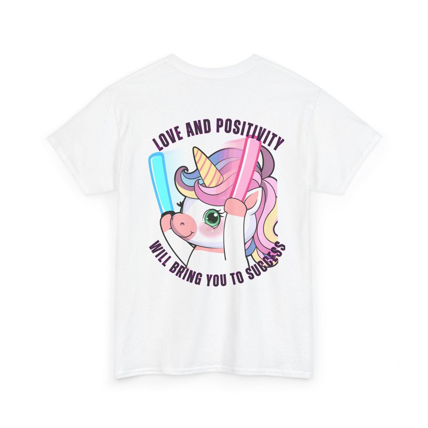 Unisex Heavy Cotton Tee - 'GWA Slots' Fun Unicorn Rave Design, Positive Vibes Tee