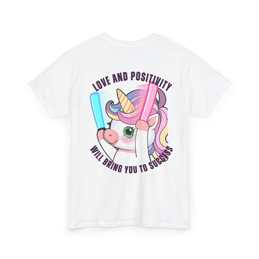 Unisex Heavy Cotton Tee - 'GWA Slots' Fun Unicorn Rave Design, Positive Vibes Tee