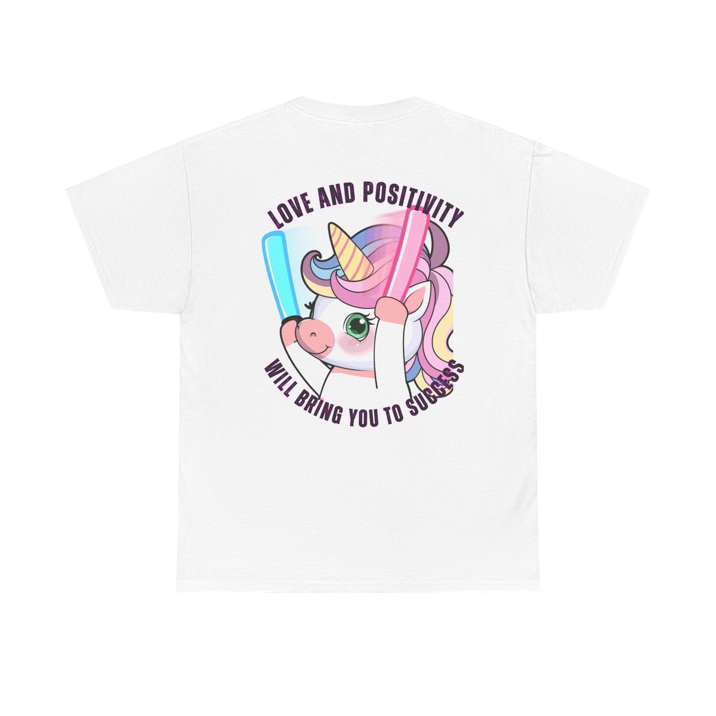 Unisex Heavy Cotton Tee - 'GWA Slots' Fun Unicorn Rave Design, Positive Vibes Tee
