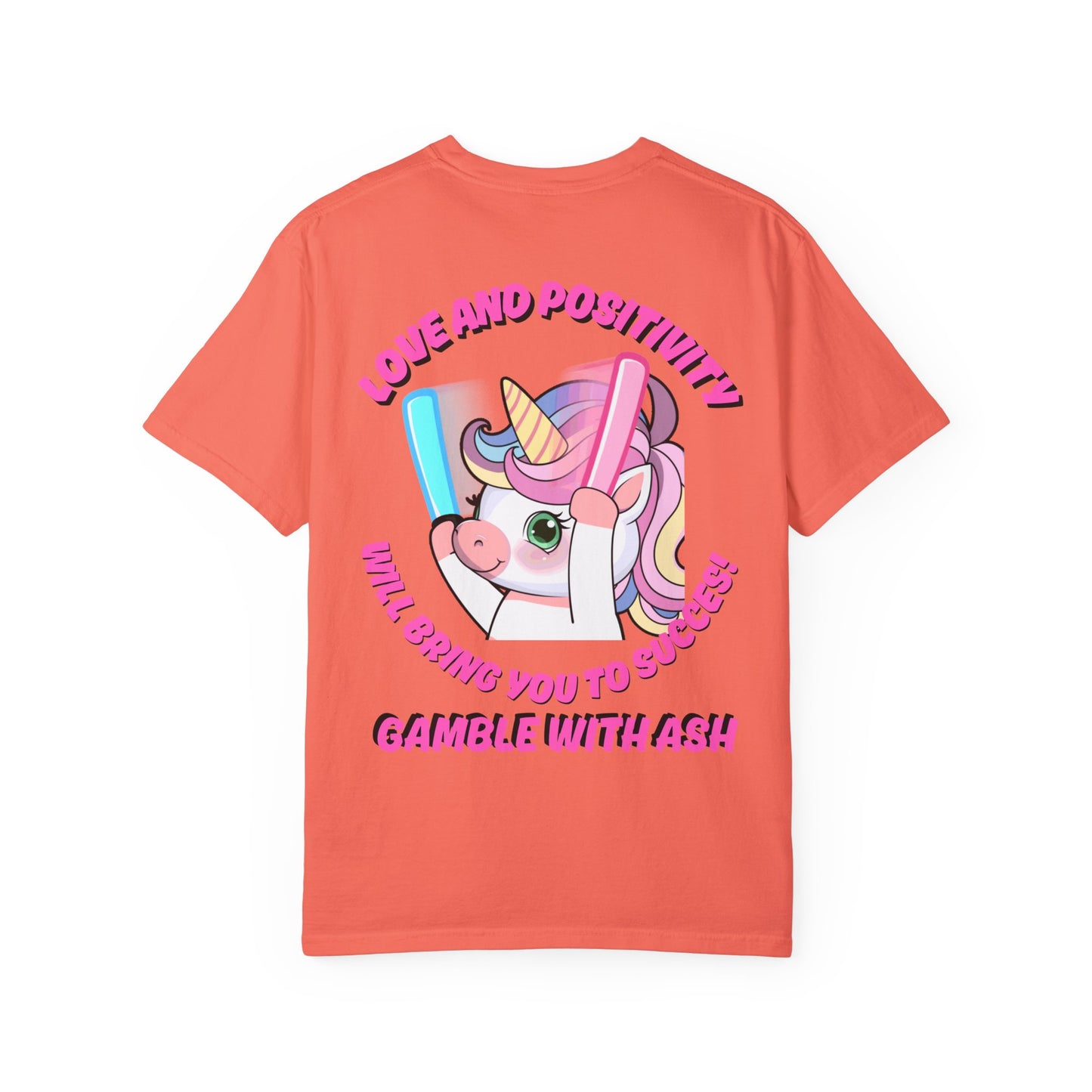 Gamble With Ash Unisex  T-Shirt - Love and Positivity Unicorn  Rave Design