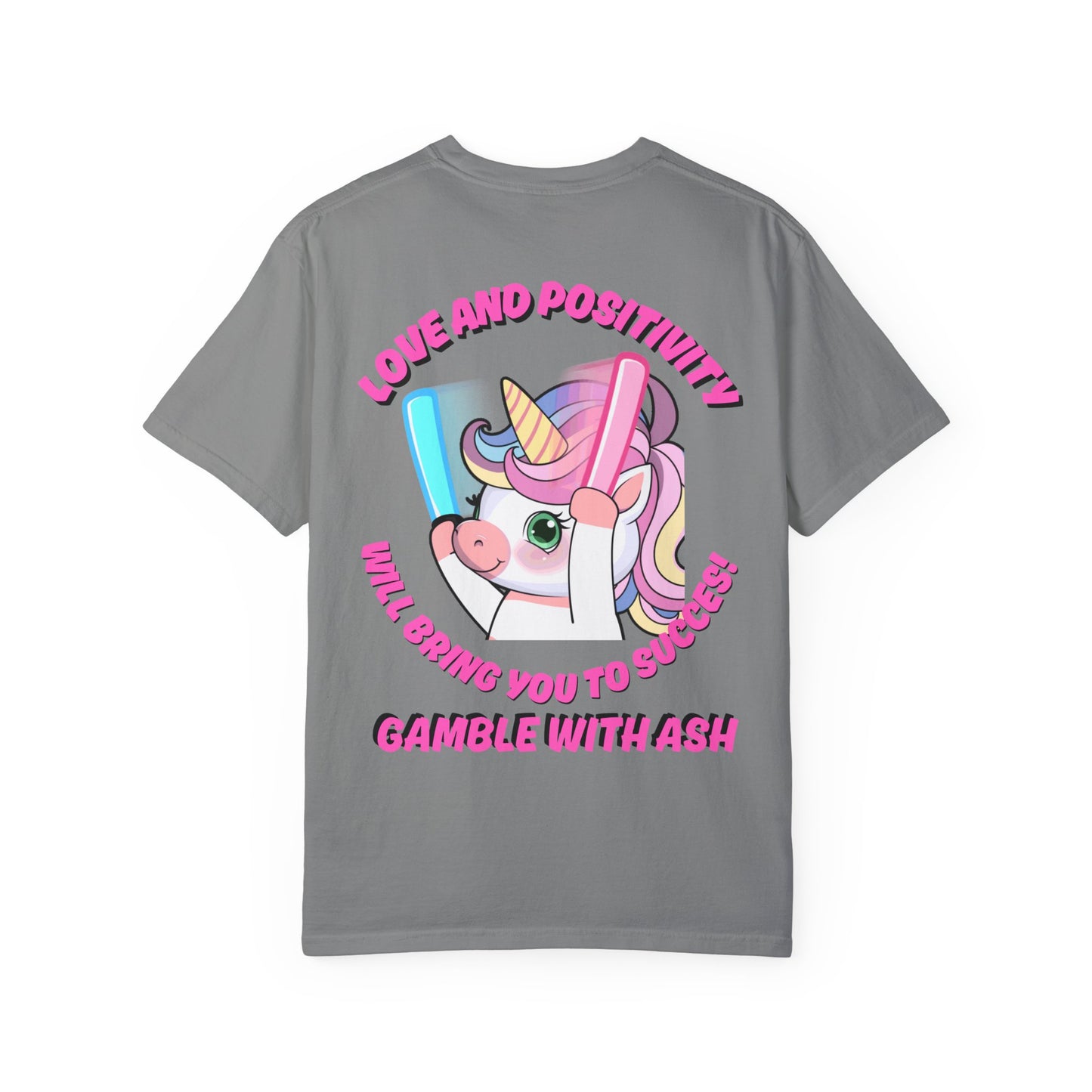 Gamble With Ash Unisex  T-Shirt - Love and Positivity Unicorn  Rave Design