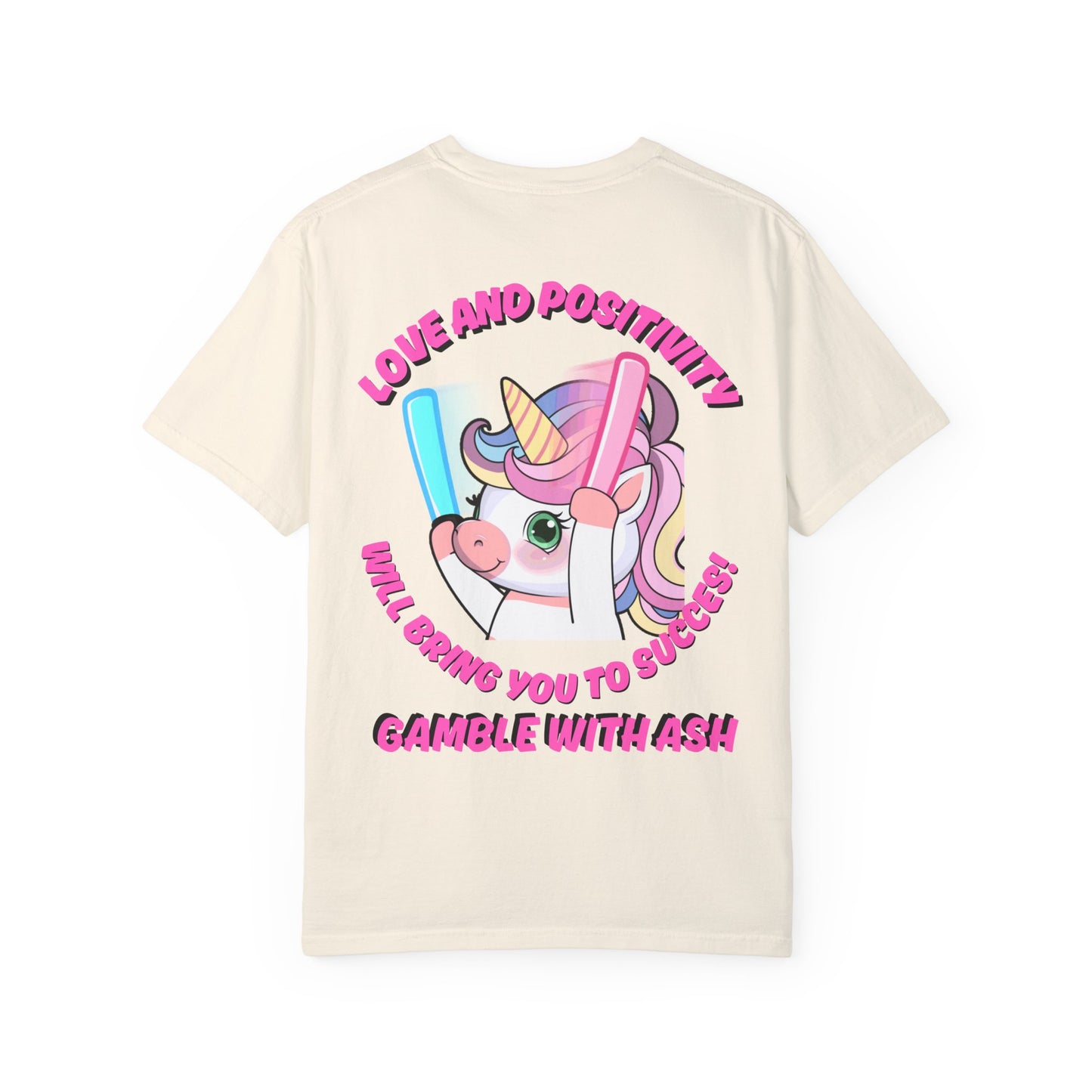 Gamble With Ash Unisex  T-Shirt - Love and Positivity Unicorn  Rave Design